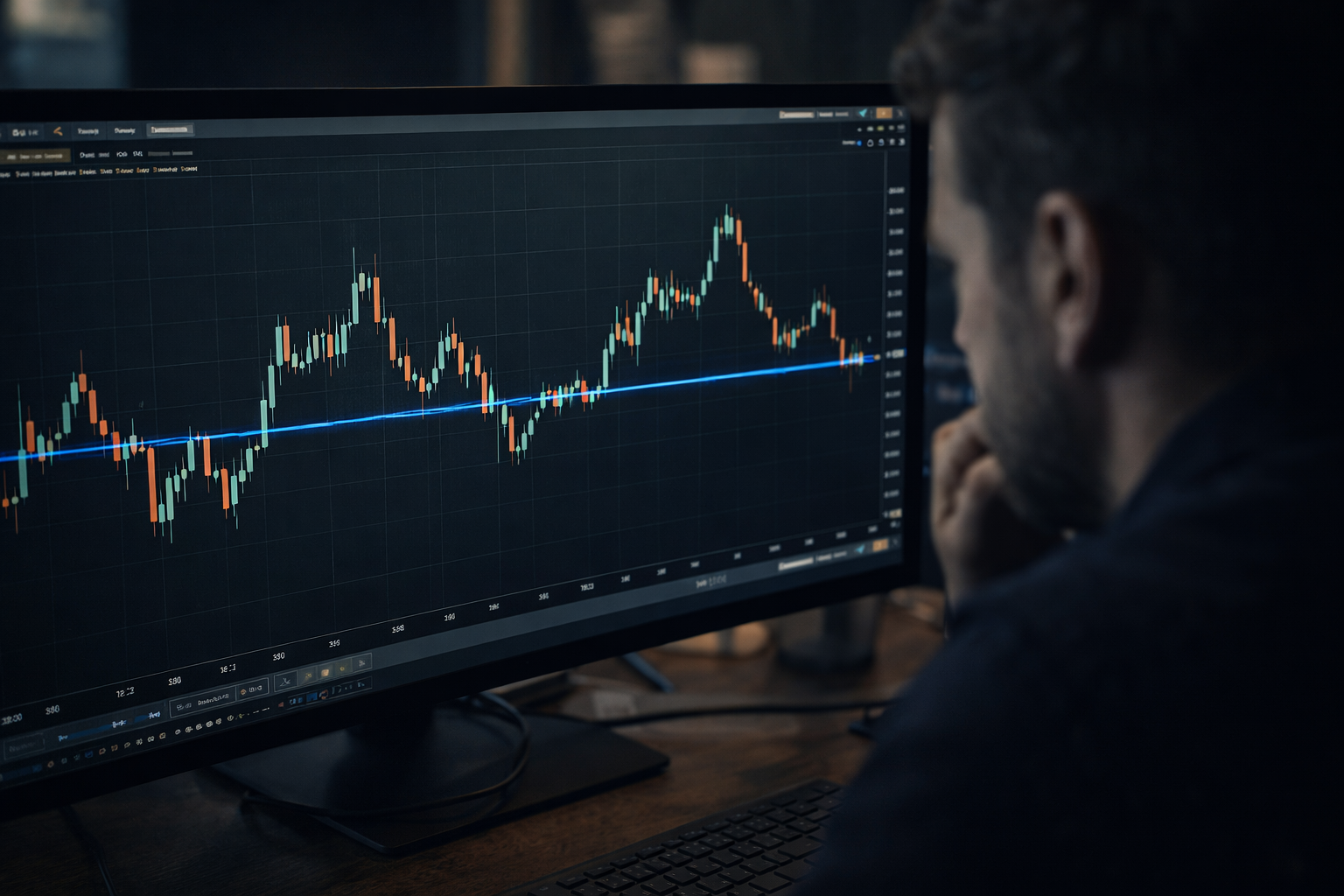 Trader analyzing market patterns